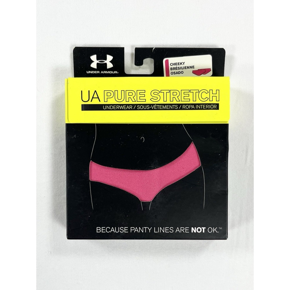 New Under Armour Pure Stretch Cheeky Panties Underwear Seamless Pink Women's OS
